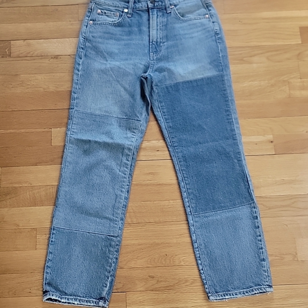 Like New Gap Cheeky Straight Colorblock Patchwork Jeans